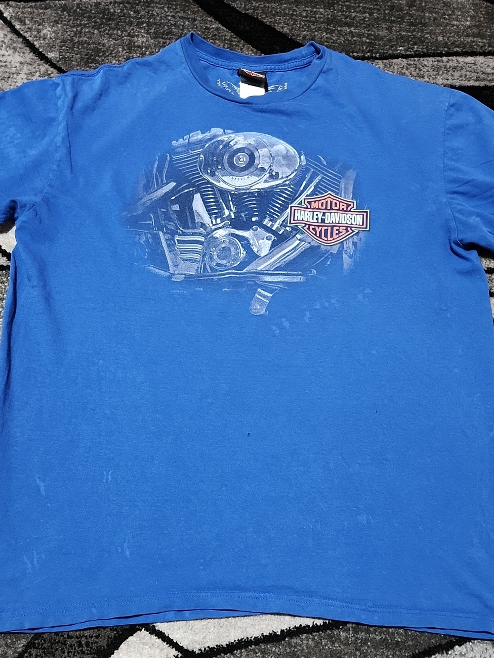 HARLEY DAVIDSON 2013 BLUE ENGINE GRAPHIC COTTON CREW-NECK SACRAMENTO TEE-SHIRT - Picture 5 of 15